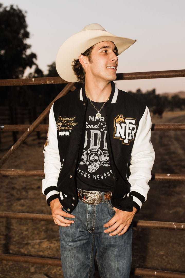 Black NFR Letterman Jacket