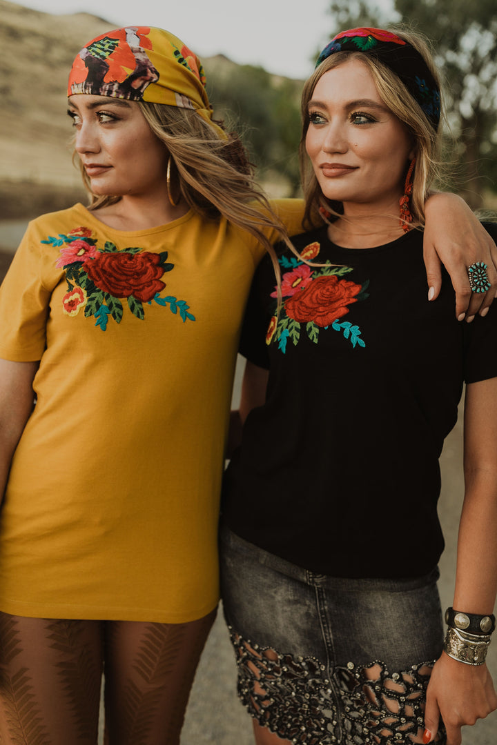 Spanish Rose Embroidered Tee